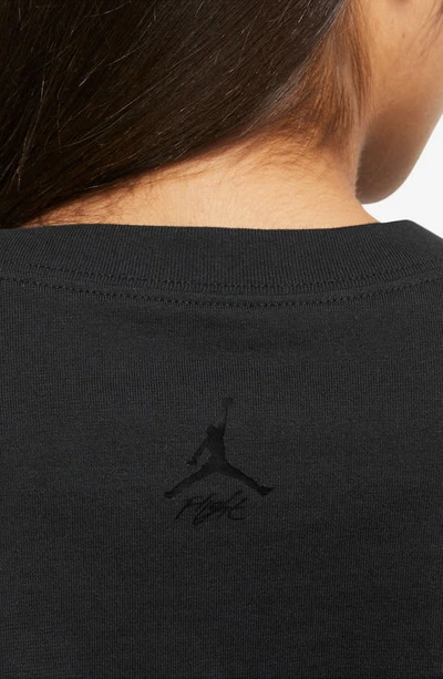 Shop Jordan Long Sleeve Cotton Crop Graphic T-shirt In Black