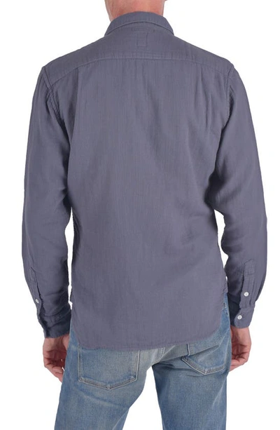 Hiroshi Kato The Ripper Waffle Weave Cotton Button-up Shirt In Charcoal