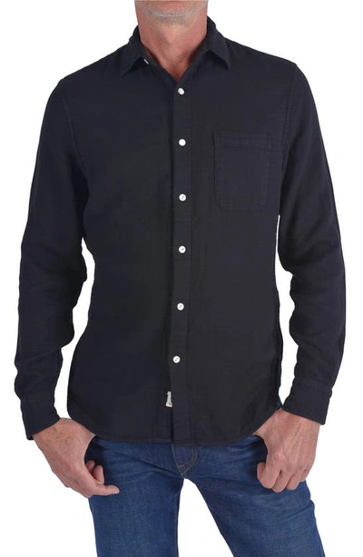 Shop Hiroshi Kato The Ripper Waffle Double Gauze Button-up Shirt In Black