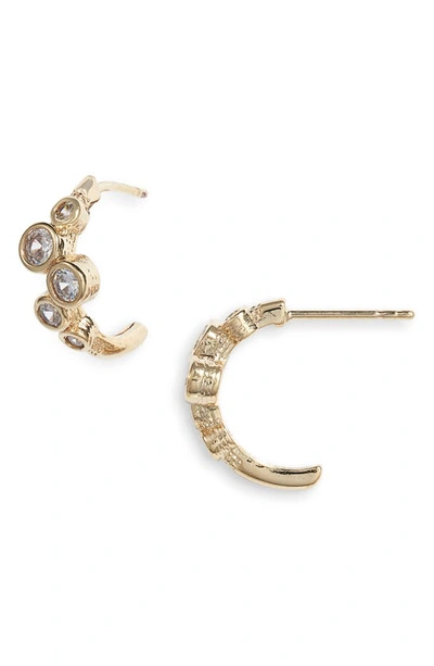 Shop Set & Stones Dottie Cubic Zirconia Hoop Earrings In Gold