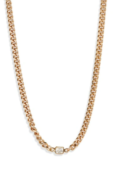 Shop Set & Stones Kelcie Cubic Zirconia Cuban Chain Necklace In Gold