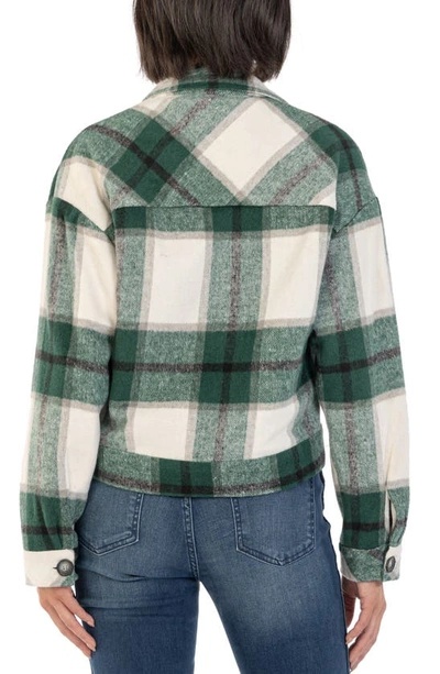 Shop Kut From The Kloth Luciana Plaid Crop Jacket In Green/ White
