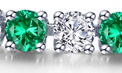 Shop Lafonn Simulated Emerald & Simulated Diamond Tennis Bracelet In Green