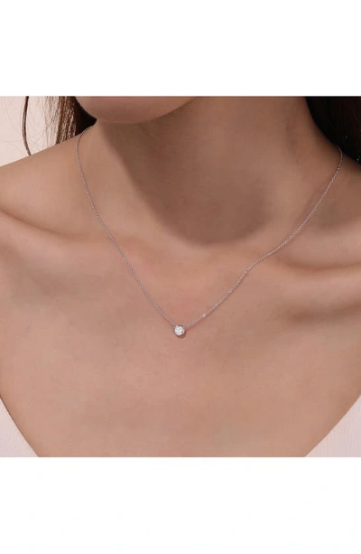 Lafonn Simulated Diamond Bezel Set Pendant Necklace In White