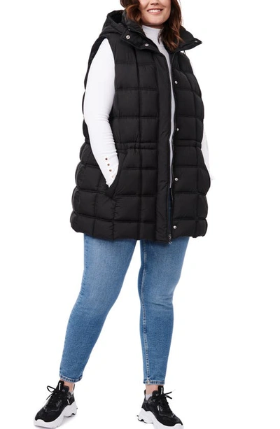 Bernardo Women's Plus-size Box Quilt Anorak Vest In Black