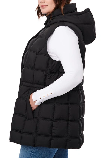 Bernardo Women's Plus-size Box Quilt Anorak Vest In Black