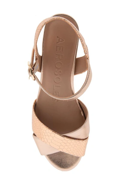 Shop Aerosoles Cosmos Sandal In Rose Gold Leather