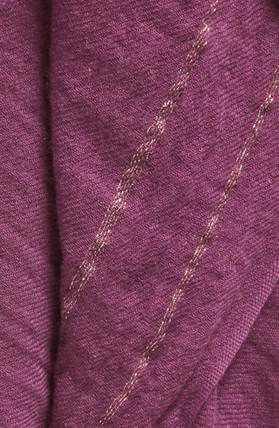 Shop La Fiorentina Fringed Wool & Cashmere Wrap In Eggplant.