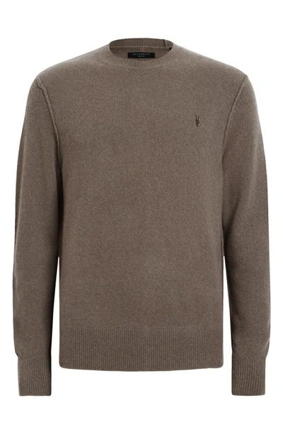Shop Allsaints Statten Crewneck Sweater In Splinter Brown