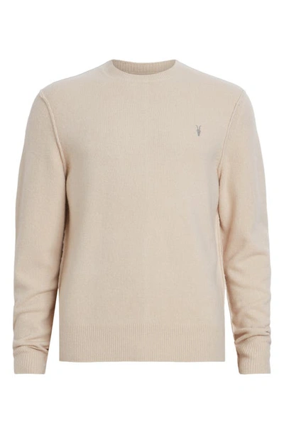 Shop Allsaints Statten Crewneck Sweater In Tinted Ecru