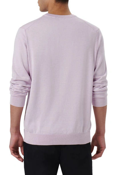 Shop Bugatchi Mélange Cotton Sweater In Lavender