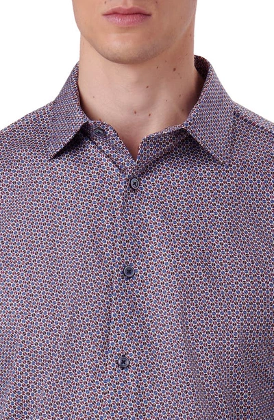 Shop Bugatchi James Ooohcotton® Coin Dot Print Button-up Shirt In Purple/ Burgundy