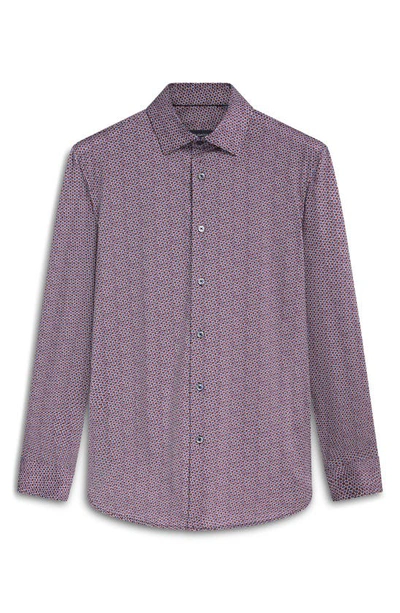 Shop Bugatchi James Ooohcotton® Coin Dot Print Button-up Shirt In Purple/ Burgundy
