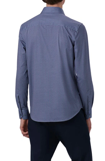 Shop Bugatchi James Ooohcotton® Basketweave Print Button-up Shirt In Orchid