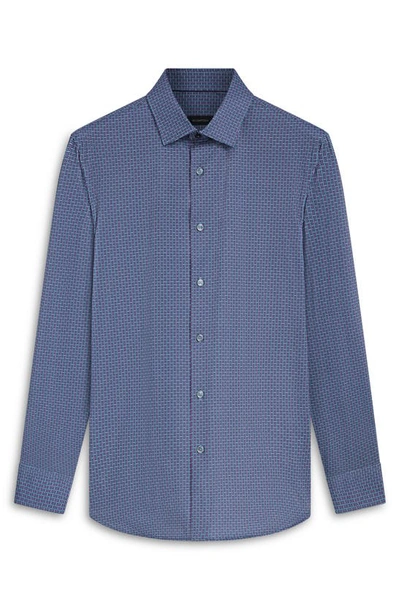 Shop Bugatchi James Ooohcotton® Basketweave Print Button-up Shirt In Orchid