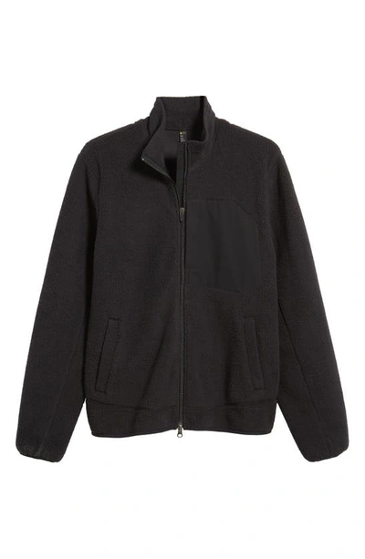 Shop Zella High Pile Fleece Jacket In Black