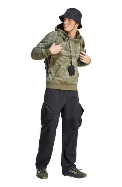 Shop Adidas Originals Adventure Pullover Hoodie In Olive Strata