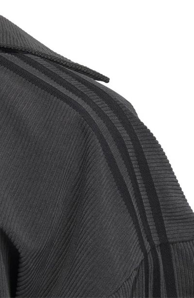Shop Adidas Originals Recycled Polyester Corduroy Coach's Jacket In Carbon/ Black