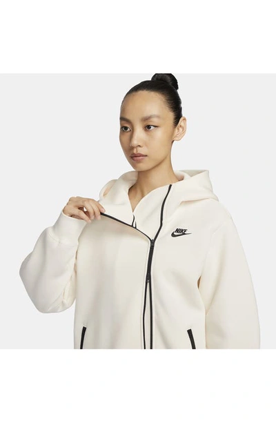Shop Nike Sportswear Tech Fleece Zip Hoodie In Pale Ivory/ Black