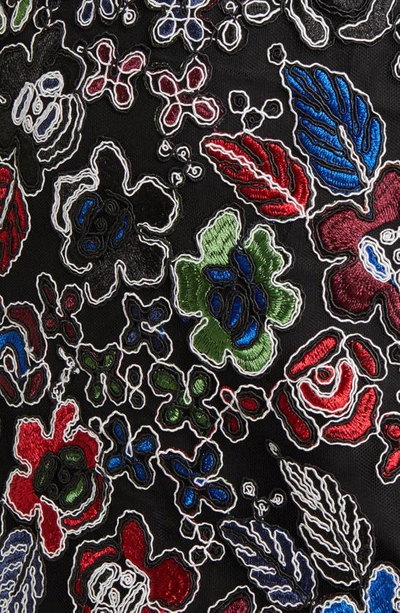 Shop Sam Edelman Floral Embroidery Strapless Minidress In Black Multi