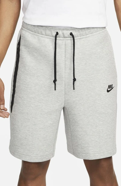 Shop Nike Tech Fleece Sweat Shorts In Dark Grey Heather/ Black