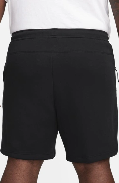 Shop Nike Tech Fleece Sweat Shorts In Black/ Black
