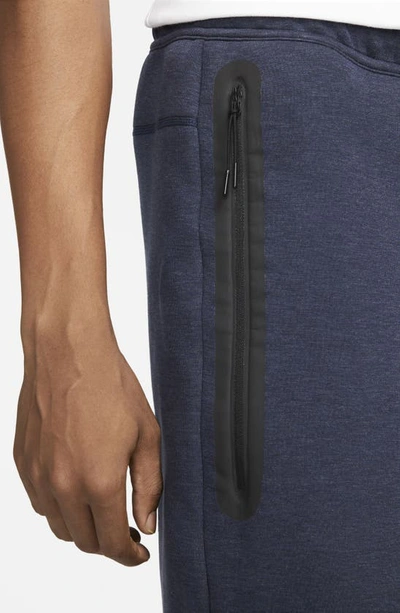 Shop Nike Tech Fleece Sweat Shorts In Obsidian Heather/ Black