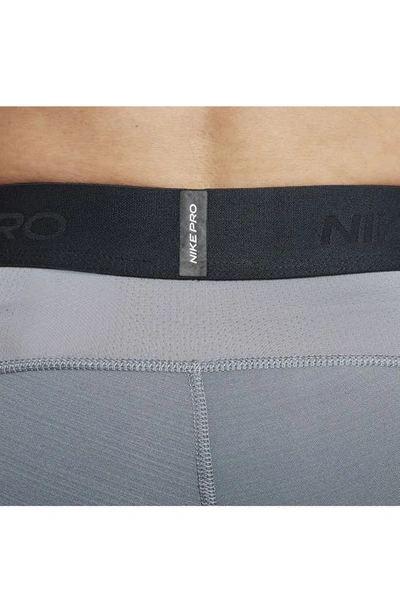 Shop Nike Pro Warm Dri-fit Tights In Smoke Grey/ Black