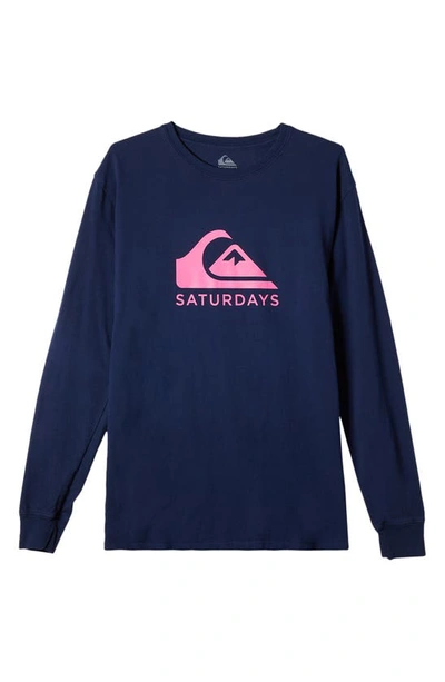 Shop Quiksilver X Saturdays Nyc Snyc Long Sleeve Graphic T-shirt In Ocean