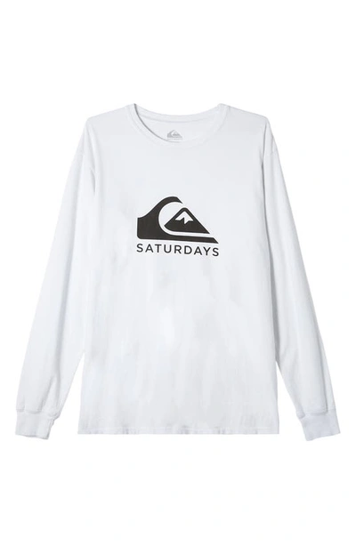 Shop Quiksilver X Saturdays Nyc Snyc Long Sleeve Graphic T-shirt In White