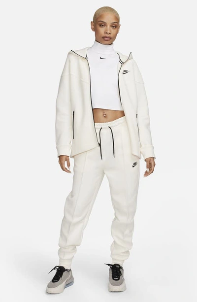 Shop Nike Sportswear Tech Fleece Windrunner Zip Hoodie In Pale Ivory/ Black
