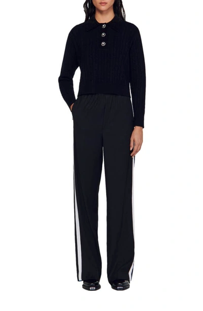 Shop Sandro Dalinda Wool & Cashmere Sweater In Black