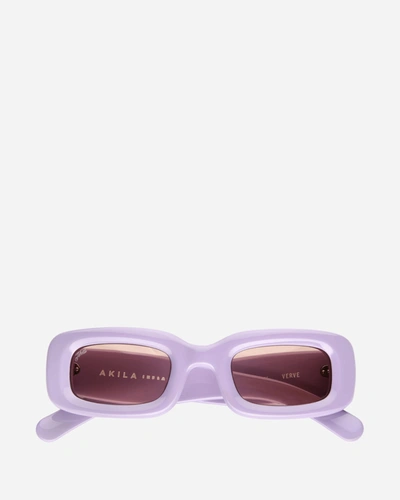 Shop Akila Verve Inflated Sunglasses Lavender / Brown In Purple