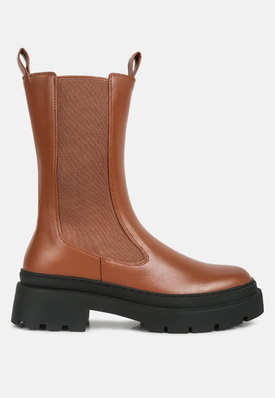 London Rag Jolt Elasticated Gussets Lug Sole Boots In Multi