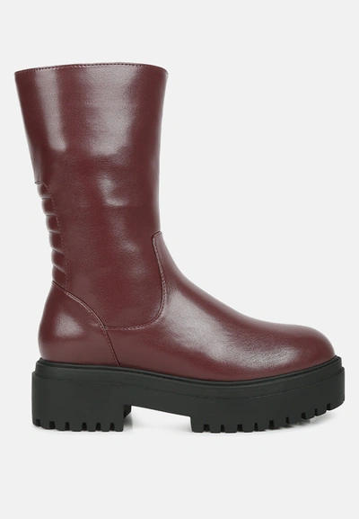 London Rag Lewisa Panelled Pug Sole Boots In White