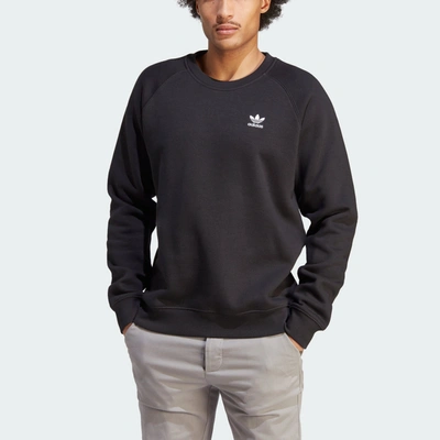 Shop Adidas Originals Men's Adidas Trefoil Essentials Crewneck In Black