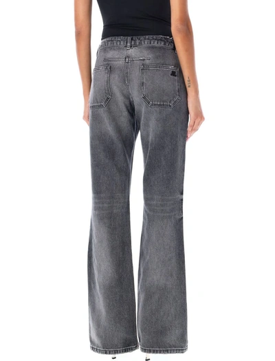 Shop Courrèges Zipped Denim Pant In Grey Eashed