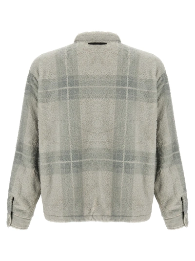 Shop Stampd Plaid Cropped Sherpa Buttondown Casual Jackets, Parka Green