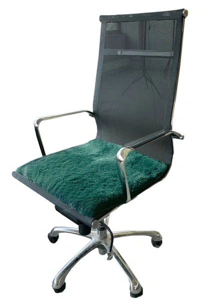 Shop Natural Medical Genuine Sheepskin Shearling Chair Pad 18" X 18" In Emerald
