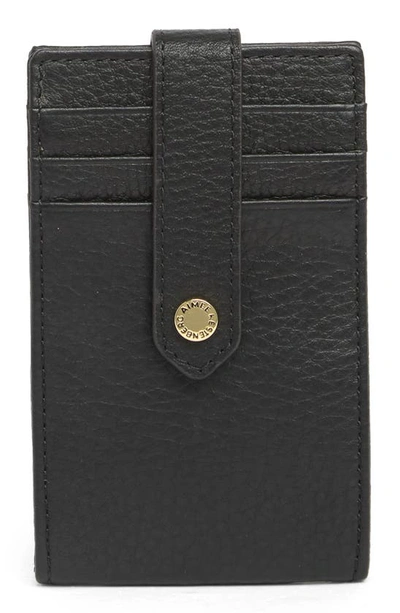 Shop Aimee Kestenberg Vittoria Card Case In Black W/ Shiny Gold