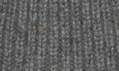 Shop Stewart Of Scotland Cashmere Knit Beanie With Genuine Shearling Pompom In Grey