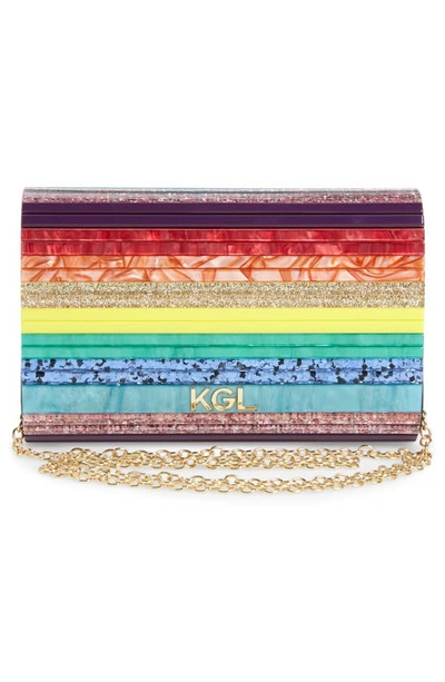 Shop Kurt Geiger Stripe Envelope Clutch In Mult/ Other