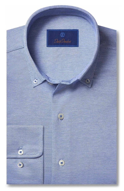 Shop David Donahue Regular Fit Oxford Knit Dress Shirt In Blue