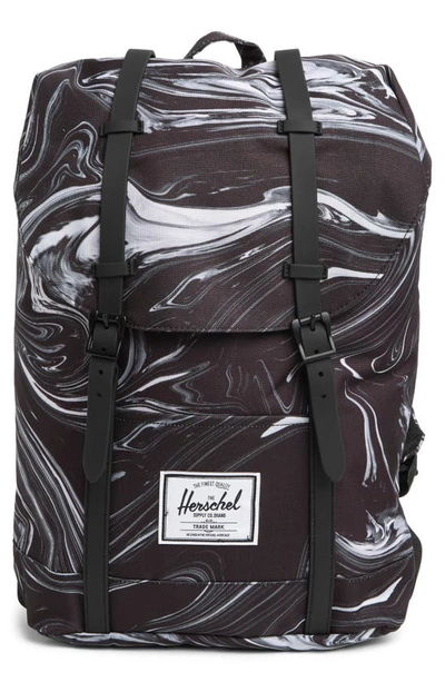 Shop Herschel Supply Co Retreat Backpack In Paint Pour Black