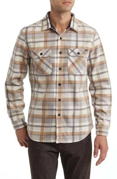 Union Cascade Buffalo Plaid Microfleece Button-up Shirt In Steam