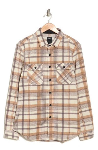 Union Cascade Buffalo Plaid Microfleece Button-up Shirt In Steam