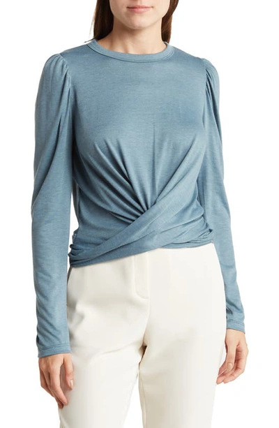 Shop Renee C Front Twist Sweater In Blue