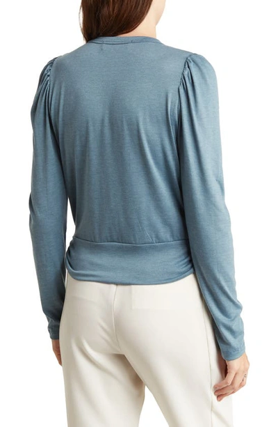 Renee C Front Twist Sweater In Blue