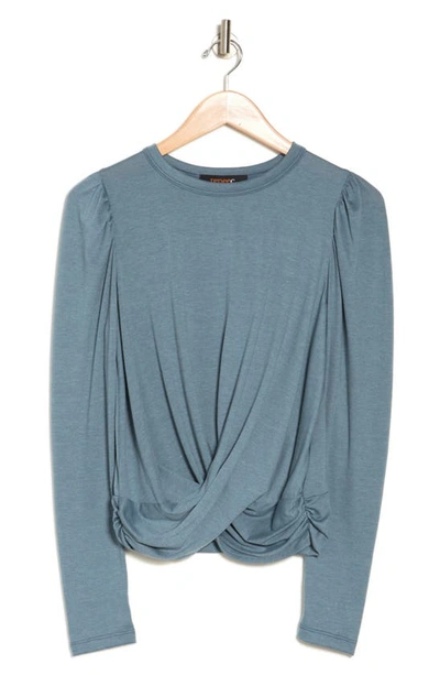 Shop Renee C Front Twist Sweater In Blue