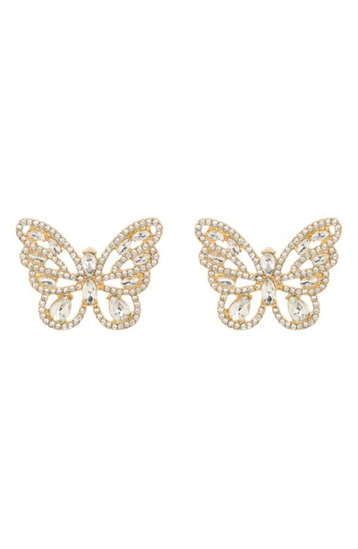 Shop Baublebar Butterfly Cz Stud Earrings In Gold